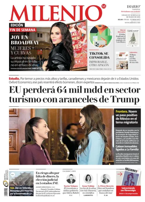 Portada de Milenio del sábado, 29 de marzo de 2025