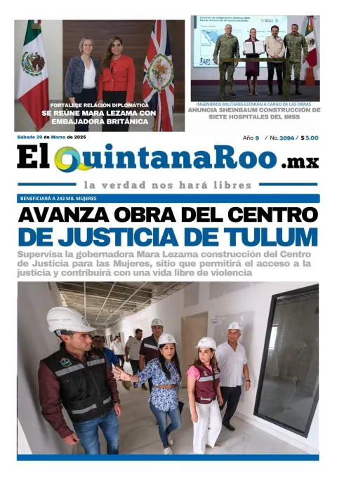 Portada de El Quintana Roo (portada) del sábado, 29 de marzo de 2025
