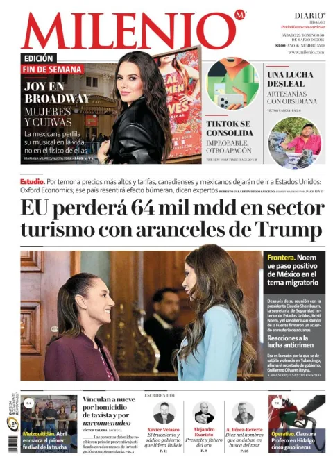Portada de Milenio Hidalgo del sábado, 29 de marzo de 2025