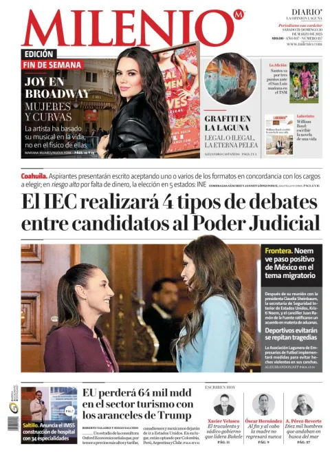 Portada de Milenio Laguna del sábado, 29 de marzo de 2025