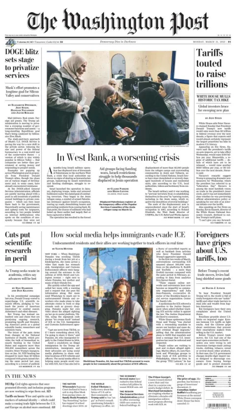 Portada de The Washington Post