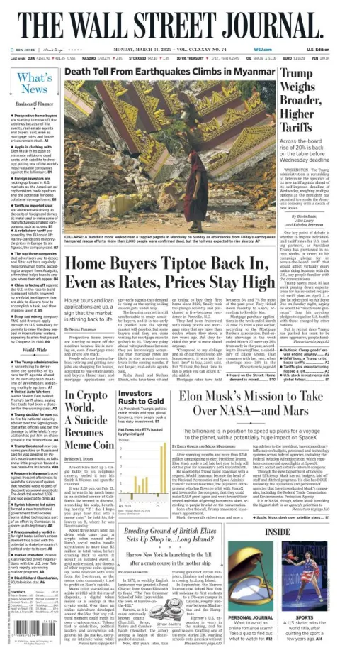 Portada de The Wall Street Journal