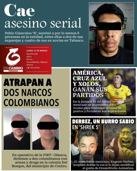 Portada de En Cambio - Tabasco (contraportada) del lunes, 31 de marzo de 2025