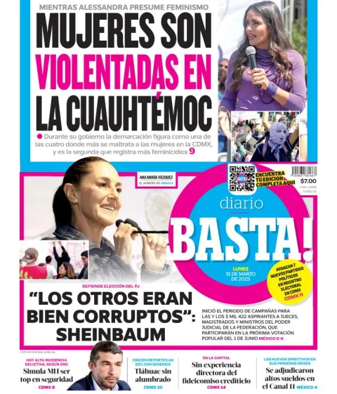 Portada de Basta del lunes, 31 de marzo de 2025