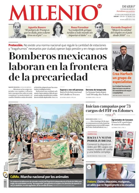 Portada de Milenio Edo de Mexico del lunes, 31 de marzo de 2025