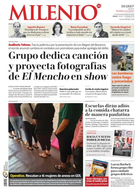 Portada de Milenio Jalisco del lunes, 31 de marzo de 2025