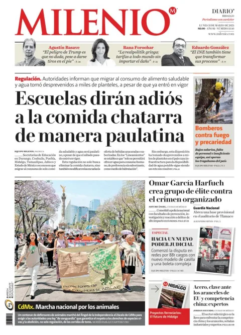Portada de Milenio Hidalgo del lunes, 31 de marzo de 2025
