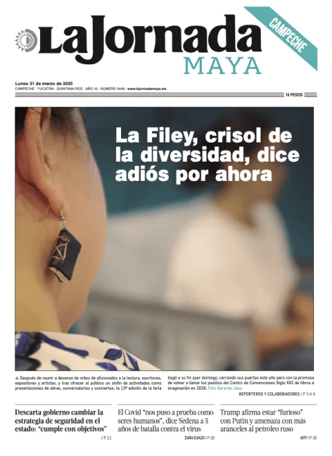 Portada de La Jornada Maya Campeche del lunes, 31 de marzo de 2025