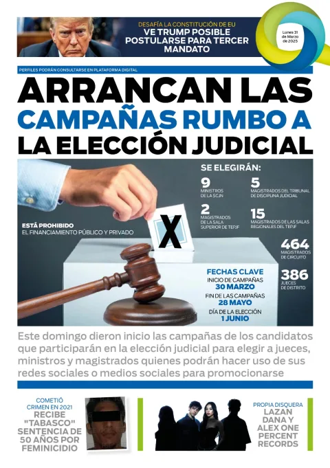 Portada de El Quintana Roo (contraportada) del lunes, 31 de marzo de 2025