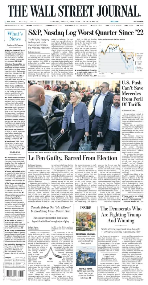 Portada de The Wall Street Journal