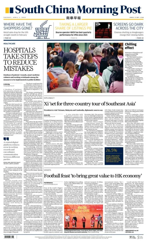 Portada de South China Morning Post