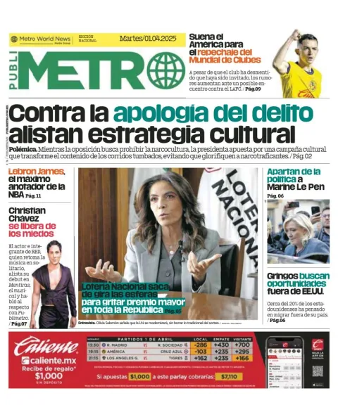 Portada de Publimetro Guadalajara del martes, 1 de abril de 2025