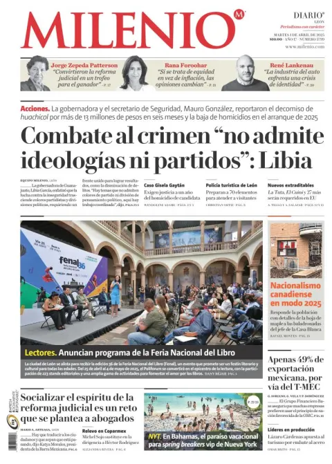 Portada de Milenio Leon del martes, 1 de abril de 2025