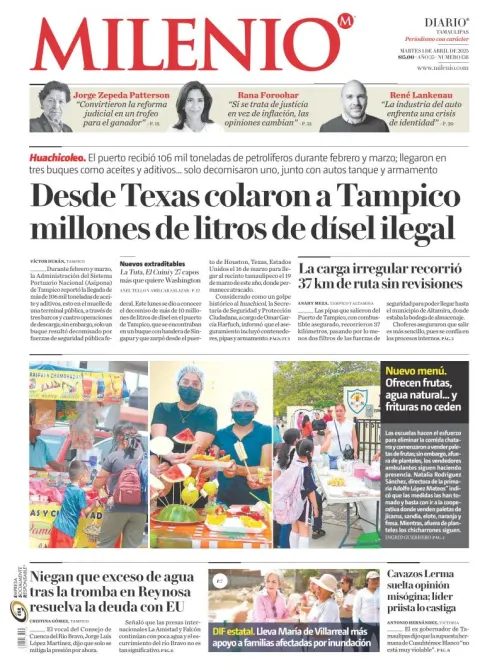Portada de Milenio Tamaulipas del martes, 1 de abril de 2025