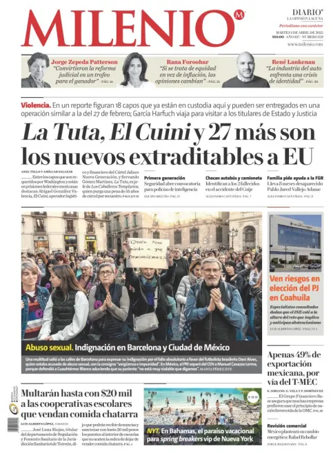 Portada de Milenio Laguna del martes, 1 de abril de 2025