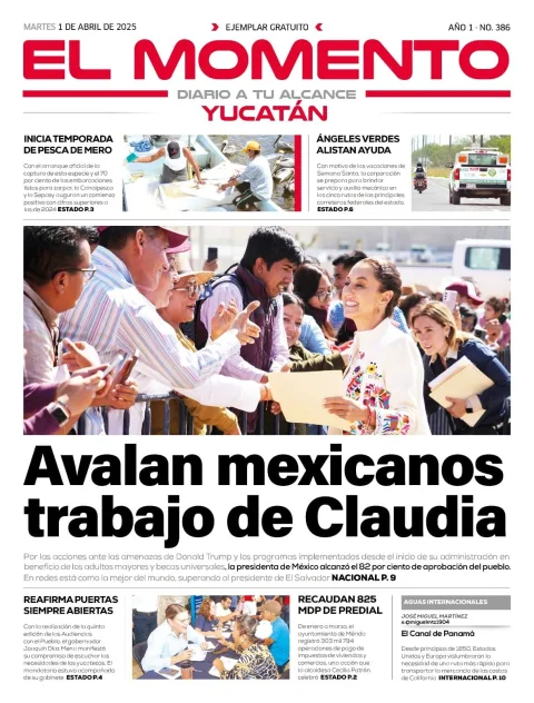 Portada de El Momento Yucatan del martes, 1 de abril de 2025
