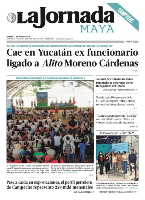 Portada de La Jornada Maya Campeche del martes, 1 de abril de 2025