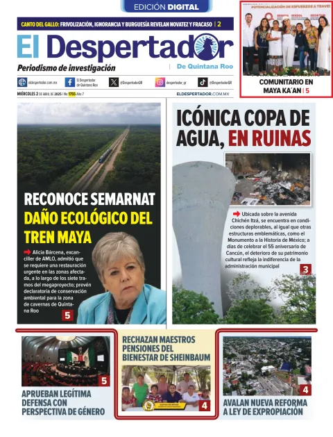Portada de El Despertador de Quintana Roo