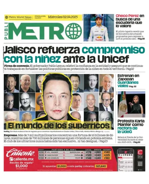 Portada de Publimetro Guadalajara
