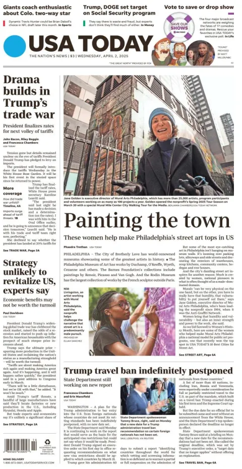 Portada de Usa Today