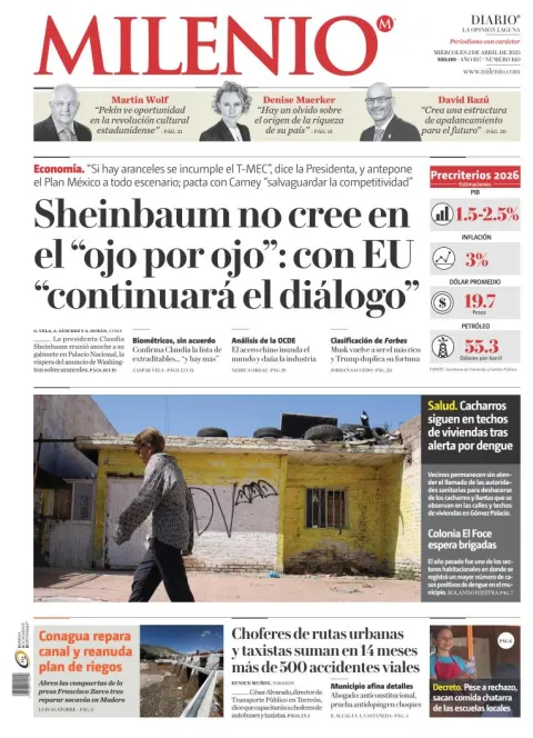 Portada de Milenio Laguna del miércoles, 2 de abril de 2025