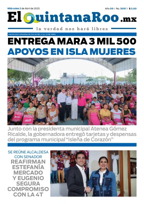 Portada de El Quintana Roo (portada) del miércoles, 2 de abril de 2025