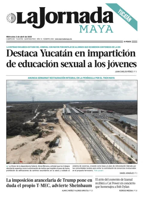 Portada de La Jornada Maya Yucatán del miércoles, 2 de abril de 2025
