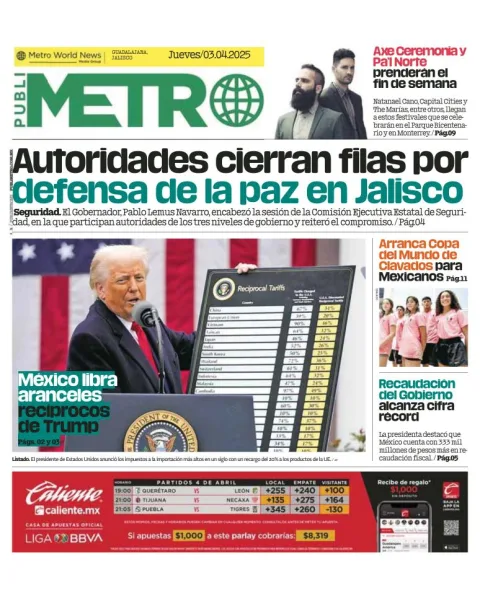 Portada de Publimetro Guadalajara
