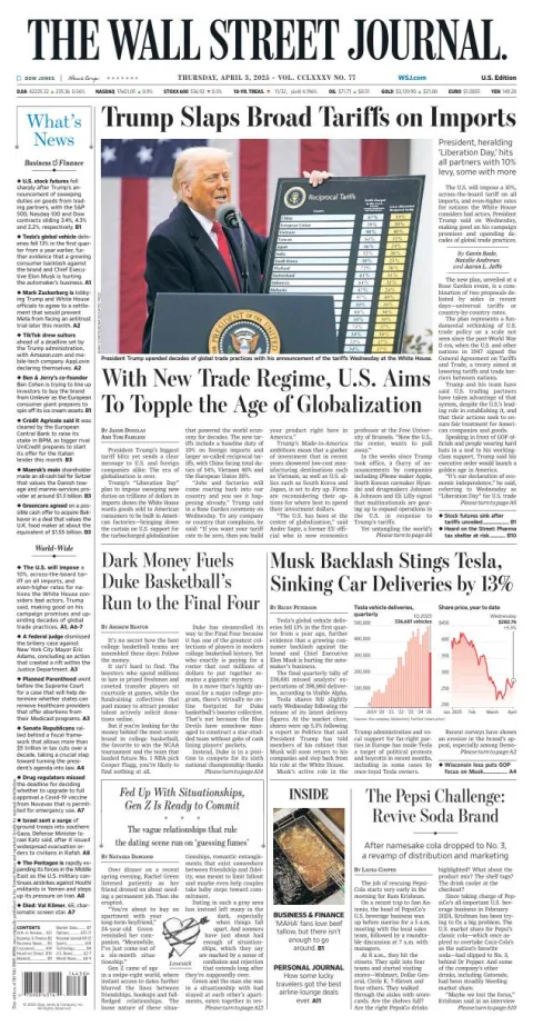 Portada de The Wall Street Journal