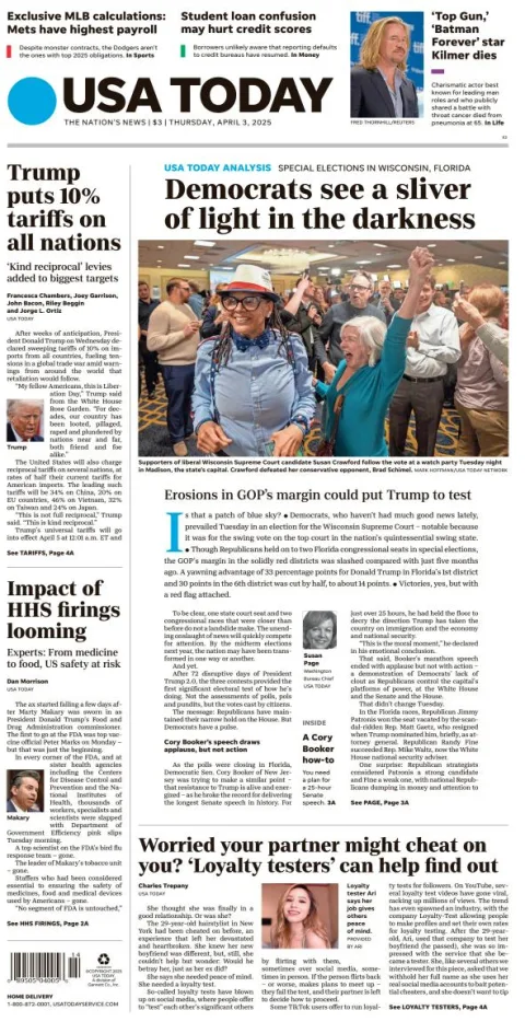 Portada de Usa Today