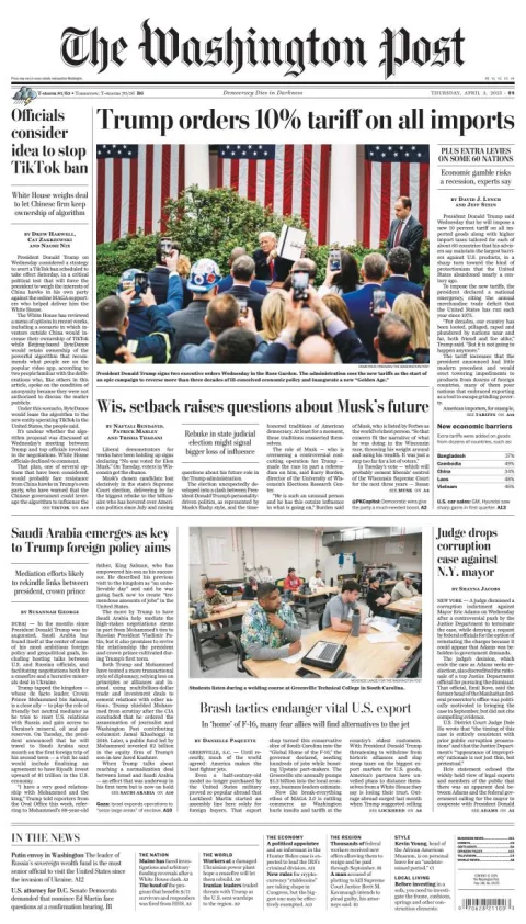 Portada de The Washington Post