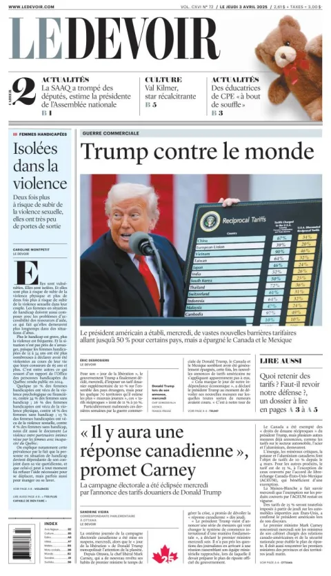 Portada de Le Devoir