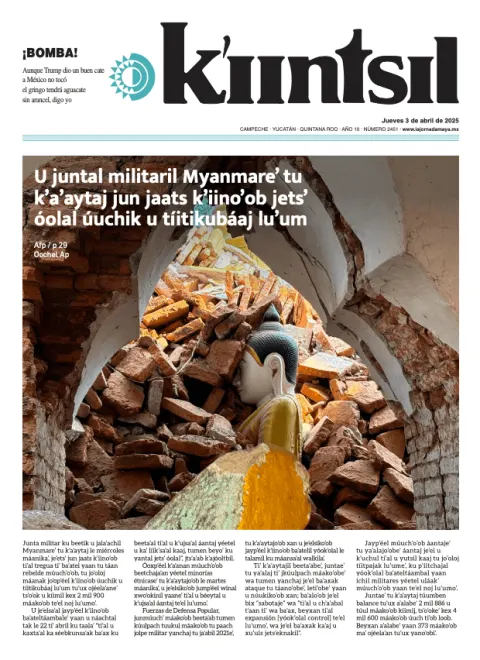 Portada de La Jornada - Kiintsil del jueves, 3 de abril de 2025