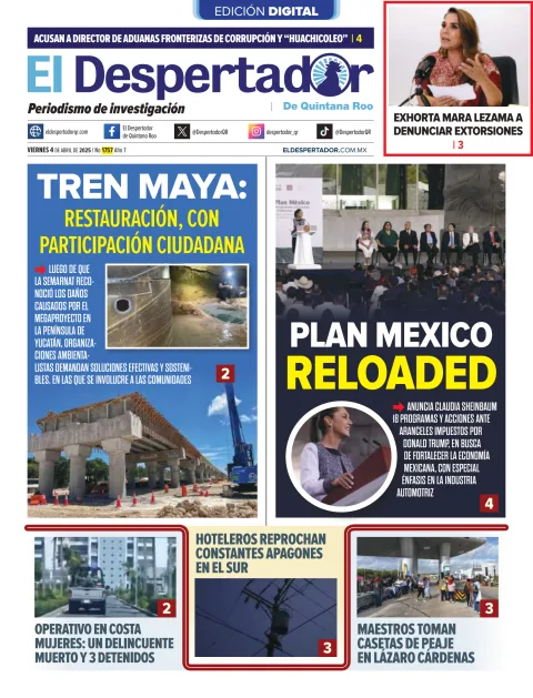 Portada de El Despertador de Quintana Roo