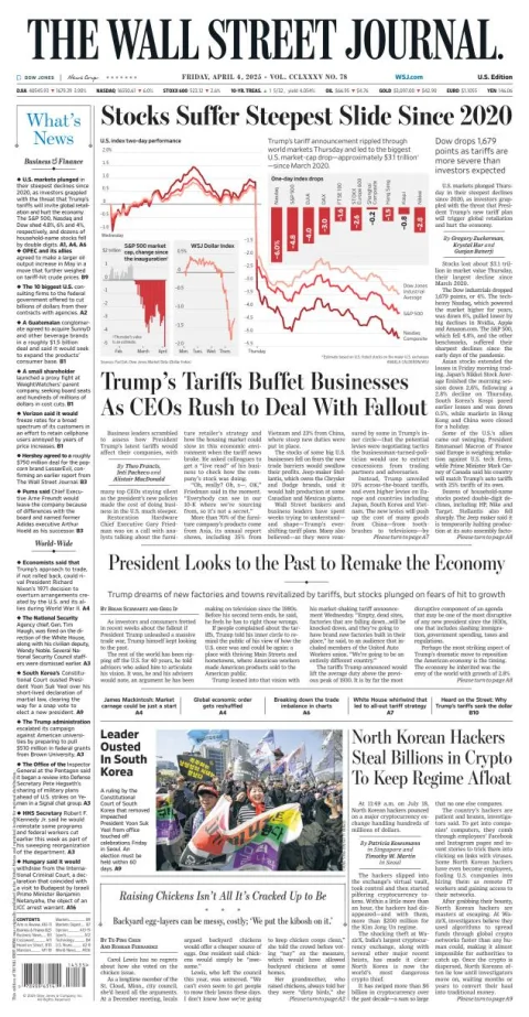 Portada de The Wall Street Journal