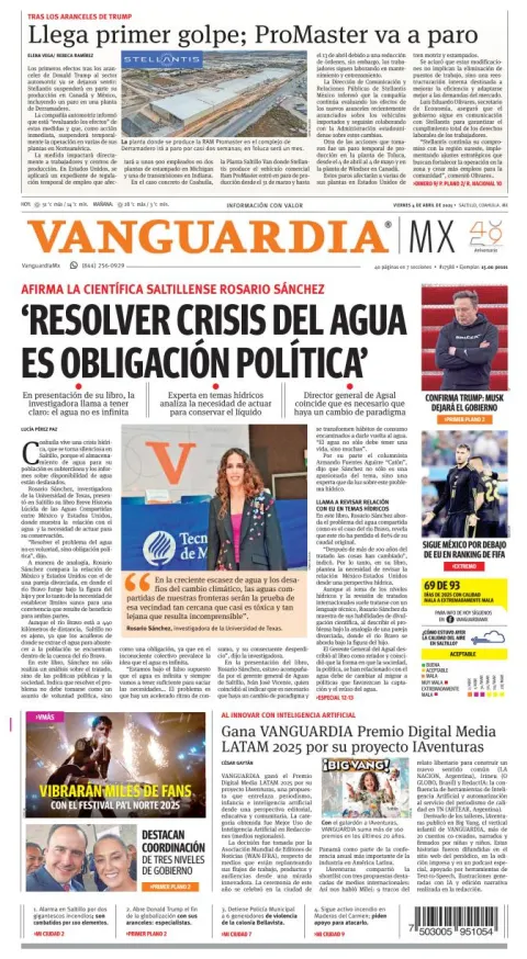 Portada de Vanguardia