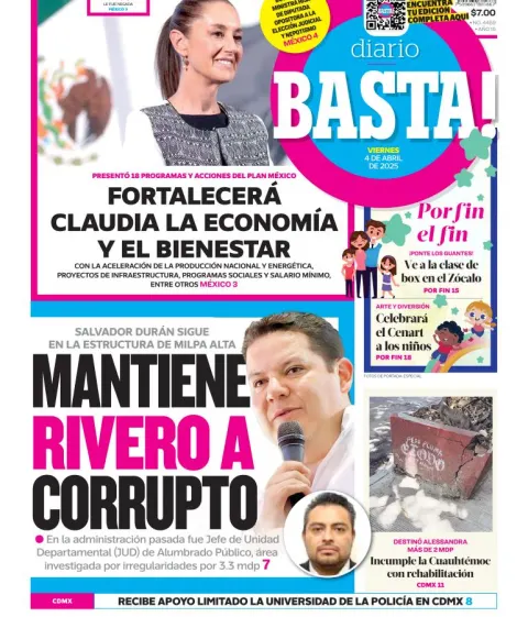 Portada de Basta del viernes, 4 de abril de 2025