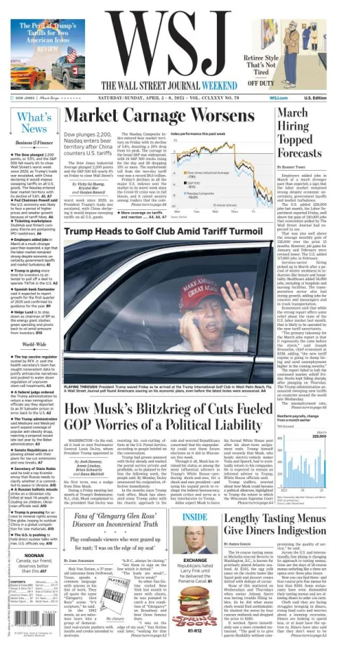 Portada de The Wall Street Journal