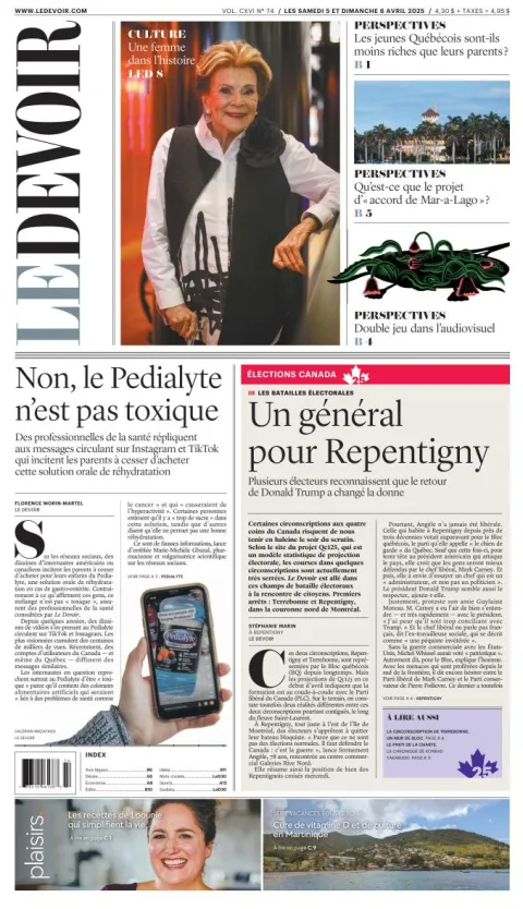 Portada de Le Devoir