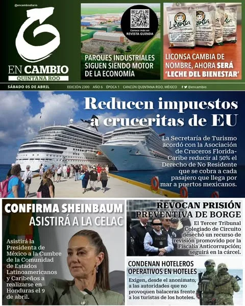 Portada de En Cambio - Quintana Roo (portada) del sábado, 5 de abril de 2025