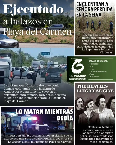 Portada de En Cambio - Quintana Roo (contraportada) del sábado, 5 de abril de 2025