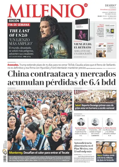 Portada de Milenio del sábado, 5 de abril de 2025