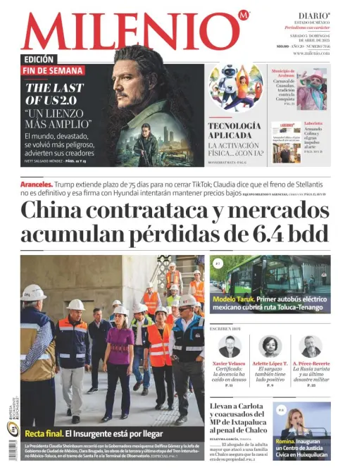 Portada de Milenio Edo de Mexico del sábado, 5 de abril de 2025