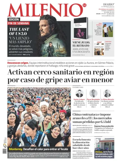 Portada de Milenio Laguna del sábado, 5 de abril de 2025