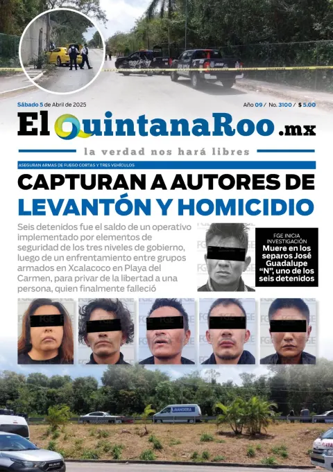 Portada de El Quintana Roo (portada) del sábado, 5 de abril de 2025