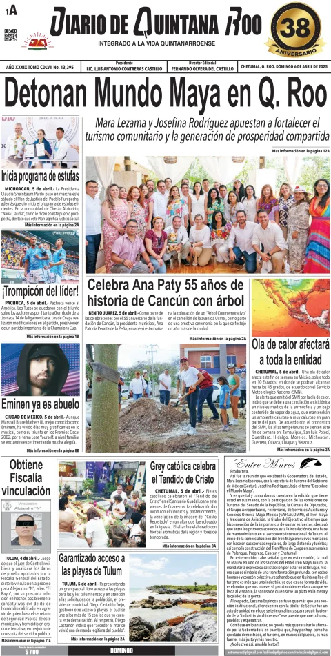 Portada de Diario de Quintana Roo (portada)