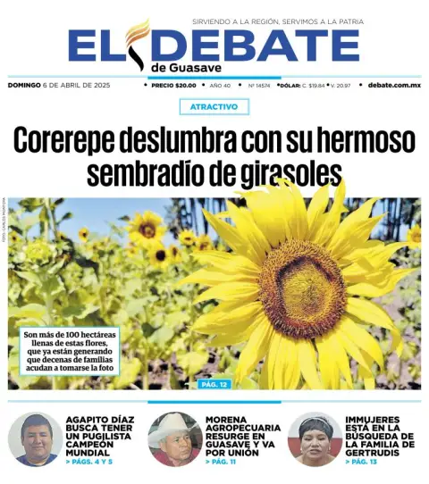 Portada de El Debate de Guasave