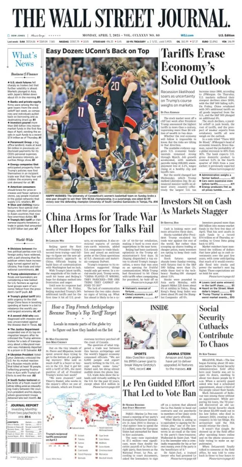 Portada de The Wall Street Journal