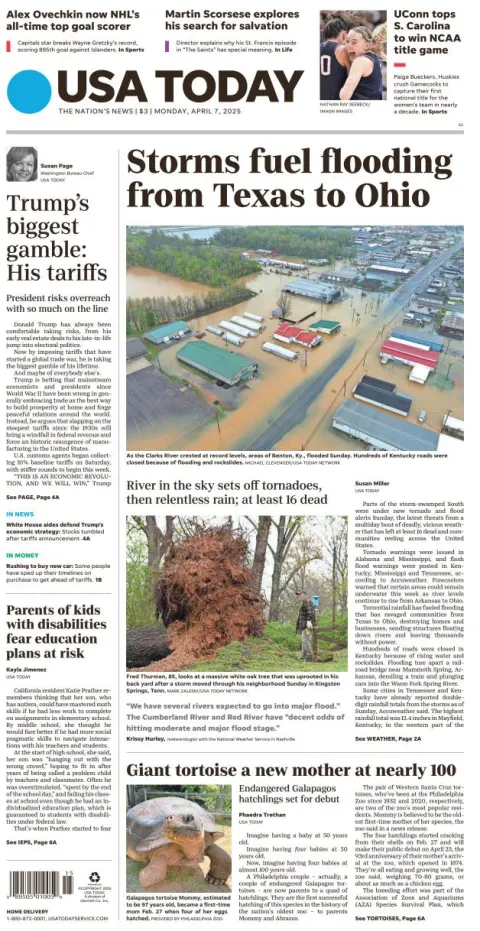 Portada de Usa Today