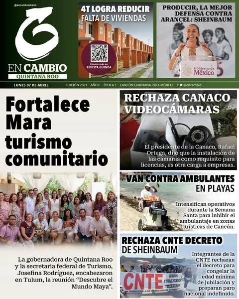 Portada de En Cambio - Quintana Roo (portada) del lunes, 7 de abril de 2025